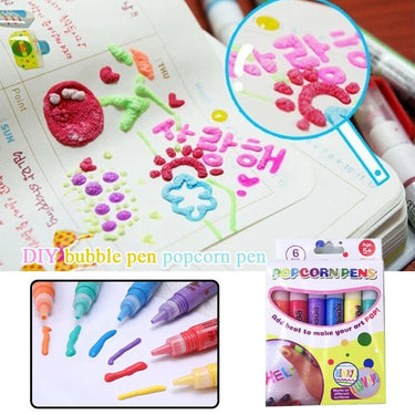 PuffiPen | Dibujo mágico, arte 3D que cobra vida - Set de 6 bolígrafos puffi